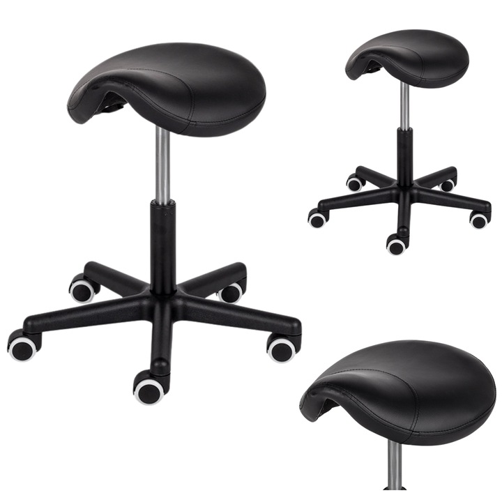 Scaun Taburet pe roti, rotativ Lumo cu sa pentru cabinet cosmetica Habys