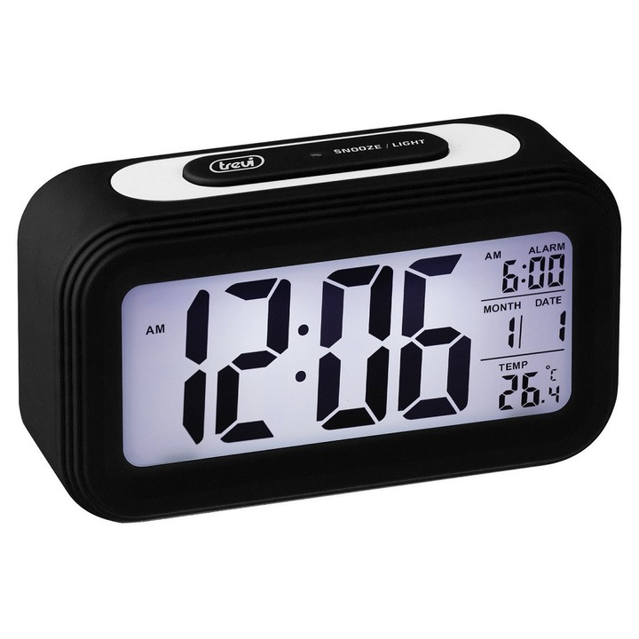 Ceas digital de camera Trevi 0SL306800 ecran 132 mm, cu afisare termometru, data si functie alarma