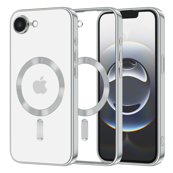 Husa pentru iPhone 17e / 16e cu MagSafe si protectie pentru lentile anti-shock 1.5 mm transparent - Argintiu