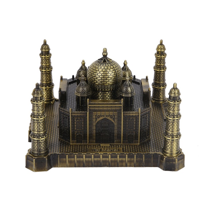 India Taj Mahal Model Metal World Faimous Landmark Building Model Home Office Decor Ornamente