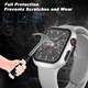Carcasa de protectie din PC cu protectie din sticla temperata pentru Apple Watch Series 3/2/1 38mm, subtire, rezistenta la zgarieturi, Silvery