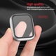 Carcasa de protectie din PC cu protectie din sticla temperata pentru Apple Watch Series 3/2/1 38mm, subtire, rezistenta la zgarieturi, Silvery