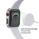 Carcasa de protectie din PC cu protectie din sticla temperata pentru Apple Watch Series 3/2/1 38mm, subtire, rezistenta la zgarieturi, Silvery