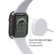 Carcasa bumper din PC pentru Apple Watch Series 10 42mm, protectie completa cu sticla temperata, Negru
