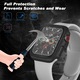 Carcasa bumper din PC pentru Apple Watch Series 10 42mm, protectie completa cu sticla temperata, Negru