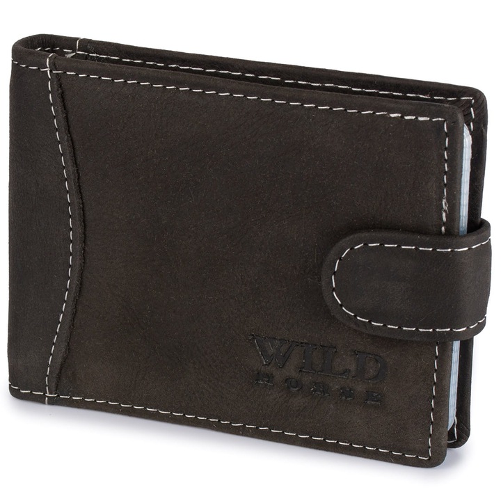 Калъф за документи Wild Horse, естествена кожа, 20 слота, малък размер, кафяв