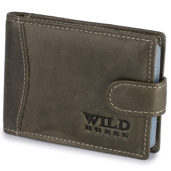 Калъф за карти и документи, Wild Horse, сив, 20 слота, малък размер