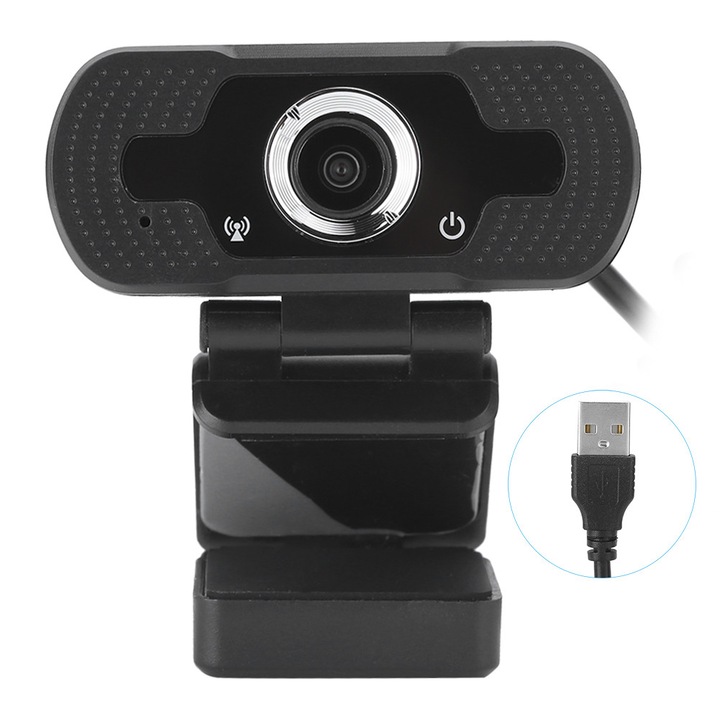 Уеб камера Zeaicos 1080P, 5MP, USB 2.0, черна