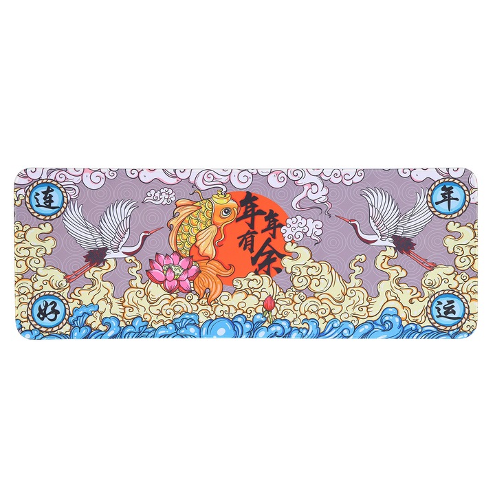 Mouse Pad Zeaicos, model cu peste, cauciuc, 300x800x3mm, lavabil