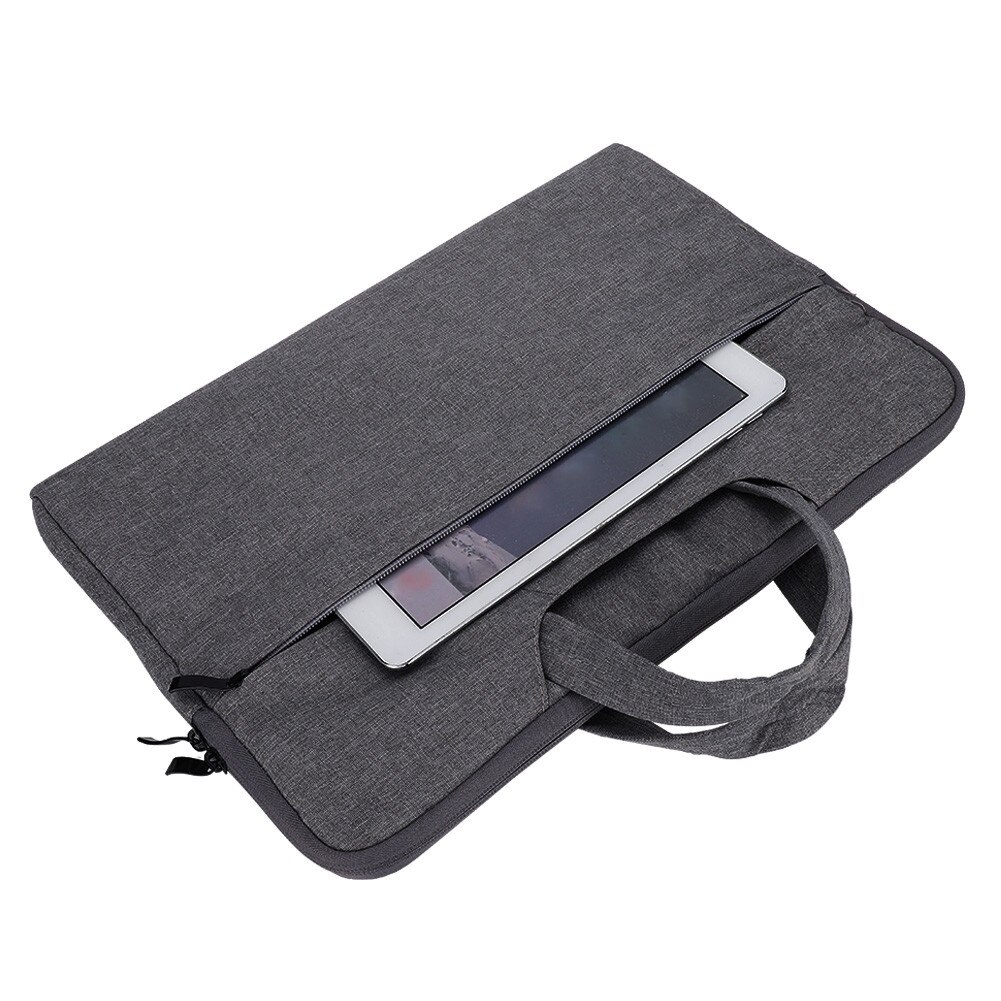 Geanta laptop Zeaicos 14 inch, nylon impermeabil, gri deschis/gri inchis