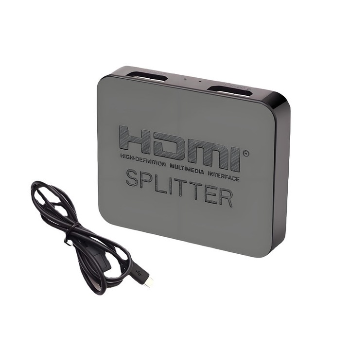 HDMI сплитер 1x2 4K, 1 вход 2 изхода, HDCP 1.4, 3D, черен