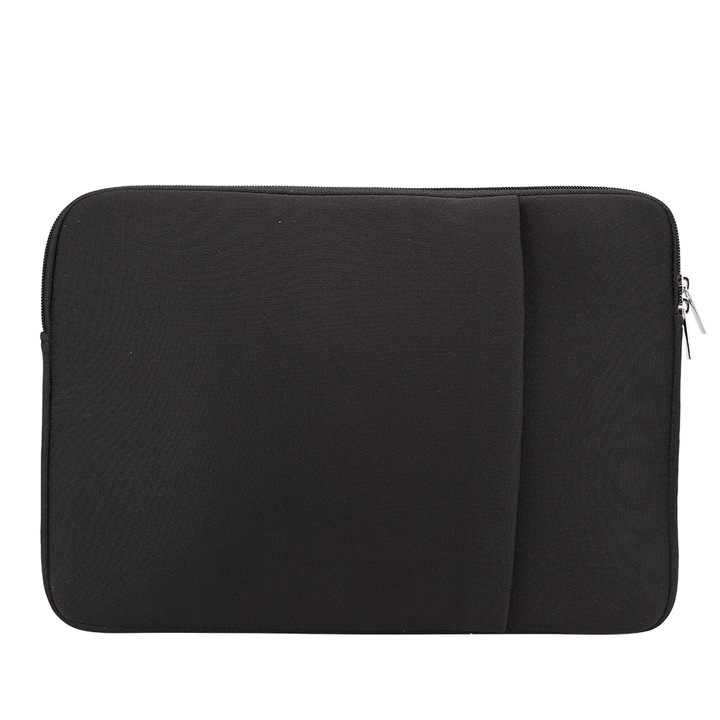 Geanta laptop de afaceri Zeaicos, 14 inch, dubla strat, neagra