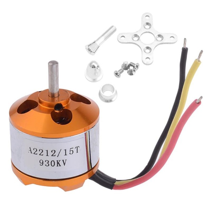 Безчетков мотор 930KV A2212/15T за дронове, 27.5x30mm, 64g