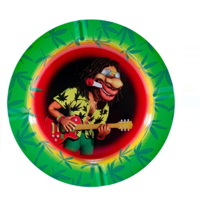 Scrumiera Metalica Rotunda cu Model Jamaica Ø7x7cm