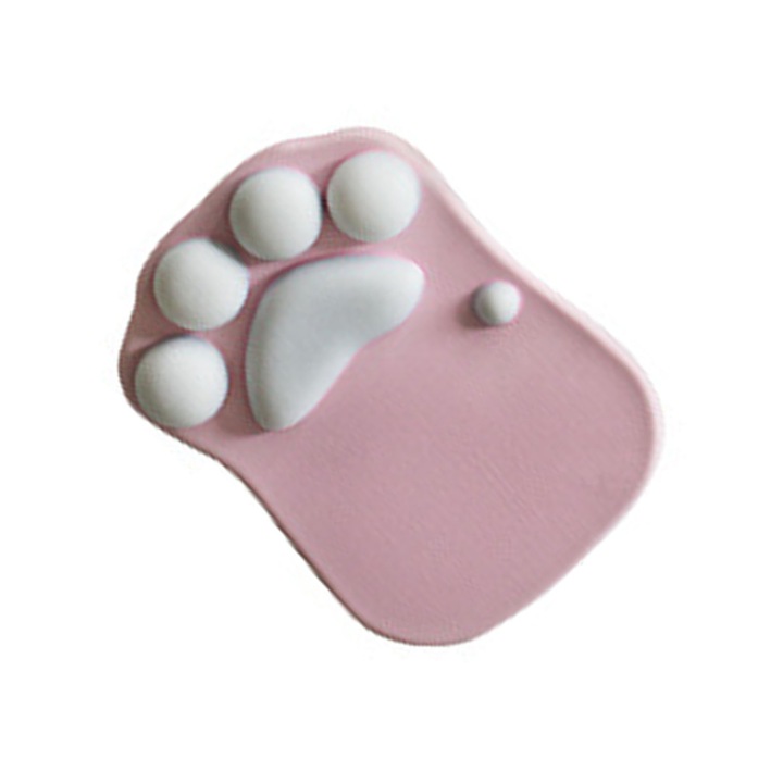 Mousepad cu suport pentru incheietura ergonomic, Zeaicos, design pisica cartoon, 270x195x26mm, antiderapant