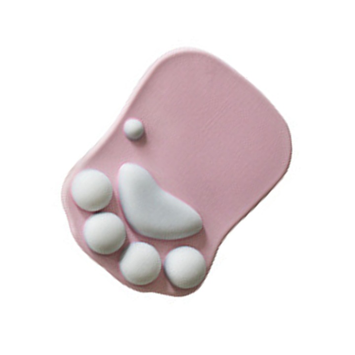 Mousepad cu suport pentru incheietura ergonomic, Zeaicos, design pisica cartoon, 270x195x26mm, antiderapant