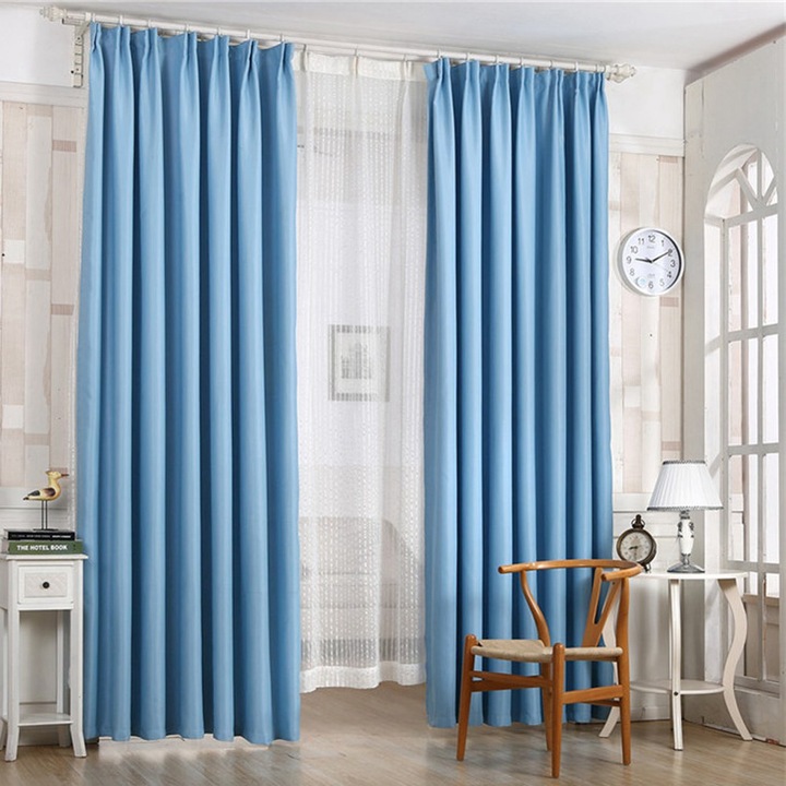 AMRINUGL függönyök, mágneses fényszűrő, hőszigetelő, kék, 100x210cm