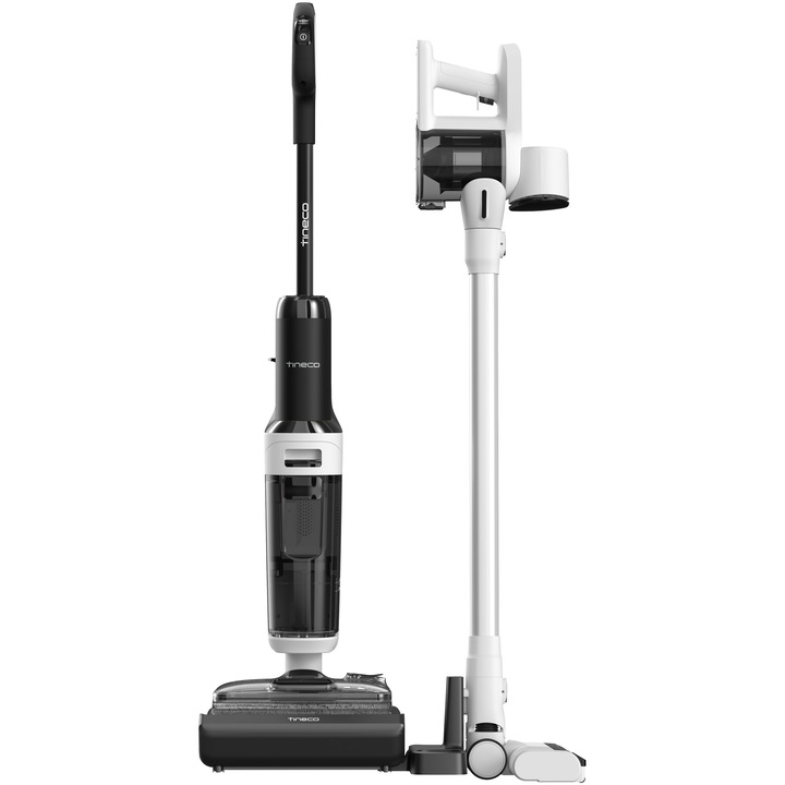 Прахосмукачка Tineco Floor One Switch S6 Stretch Plus Combo, 180 W, 26 V, мокро/сухо засмукване, WiFi, бяла/черна