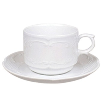 Ceasca cu farfurioara din portelan 220cc Colectia FLORA Ceasca cu farfurioara din portelan 220cc Colectia FLORA