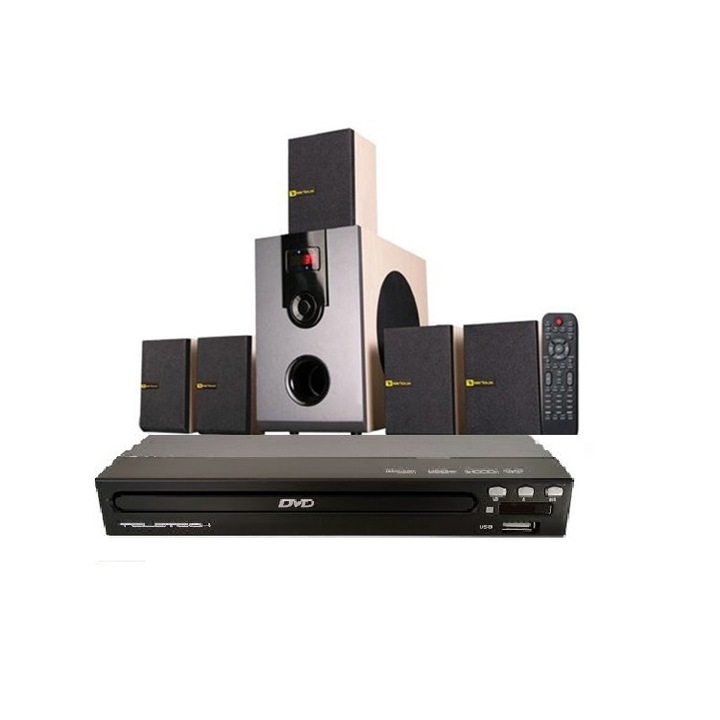 Професионални тонколони, USB порт, SD карта, MMC, FM радио, 50 W RMS, 5" професионален субуфер, включено дистанционно управление