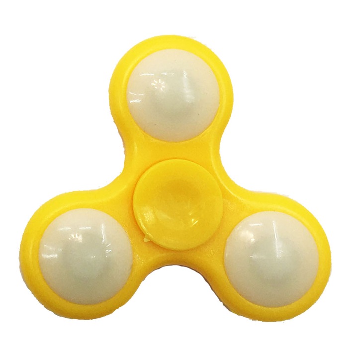 Антистресова играчка Светещ Спинър Chippo с 6 LED светлини 175179-4, жълт.