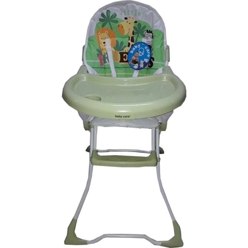 Scaun de masa pentru copii si bebe Baby Care™ ,pliabil, centura de siguranta, sezut comfortabil, masuta detasabila, Verde