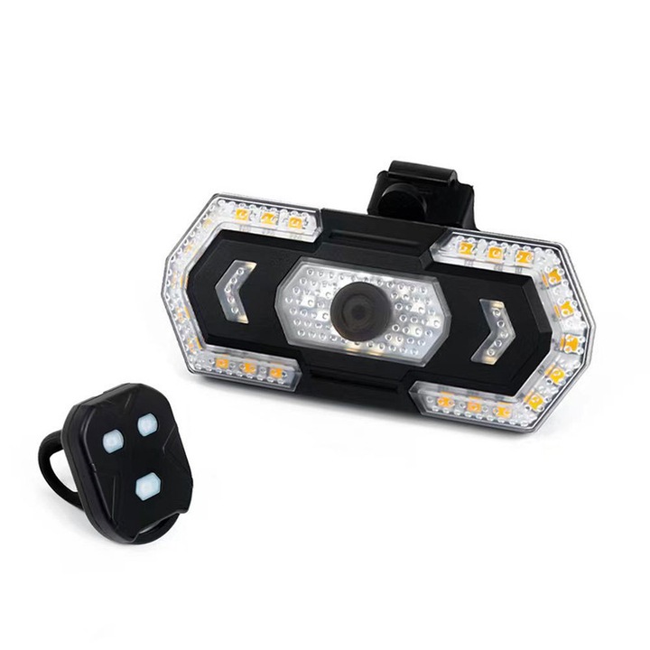 Kerékpárlámpák, Jeswo, LED, 120 lumen, 5 világítási mód, fekete, komplett szett