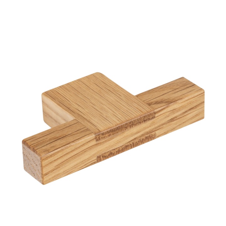 Buton pentru mobila Hako, finisaj stejar, 76x37 mm