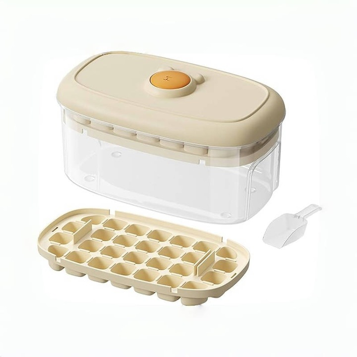 Forme cuburi de gheata, 56 PCS, 2 tavi, silicon, 18.5x10.5x2.5 cm, transparent