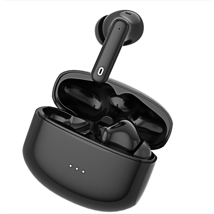 Vezeték nélküli fülhallgató, Kábel nélküli, TWS True Wireless Stereo, ANC aktív zajszűrés, Érintésvezérlés, Bluetooth 5.0, Gyors töltés, Automatikus párosítás, Ergonomikus kialakítás, Fekete, In-ear, rendkívül hosszú akkumulátor-üzemidő