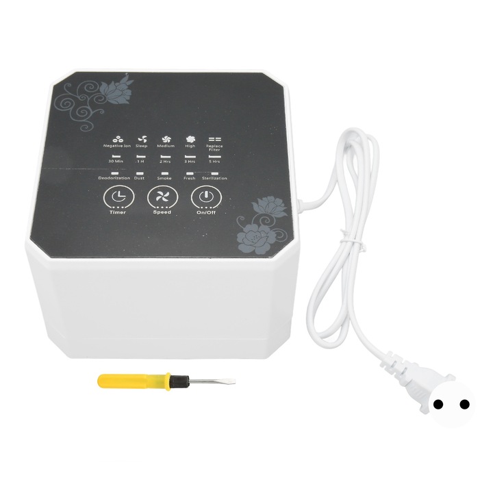 Purificator de aer mic Zeaicos, multifunctional, silentios, eficient, cu filtru, pentru birou, 30x15x10cm