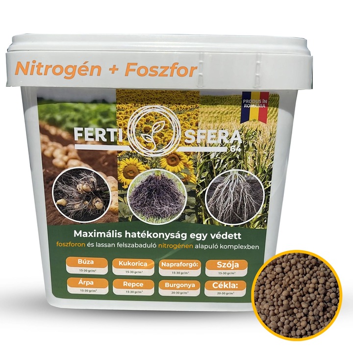 NP komplex műtrágya nitrogénnel és foszforral - Ferti Sfera 64, 18% N, 46% P2O6, 100 napos hatás, 10 kg