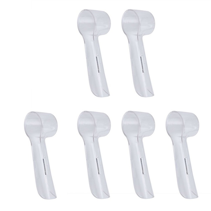 Capace reutilizabile pentru capete periuta de dinti, AMRINUGL, din plastic. protectie igienica, transparent, 6 buc