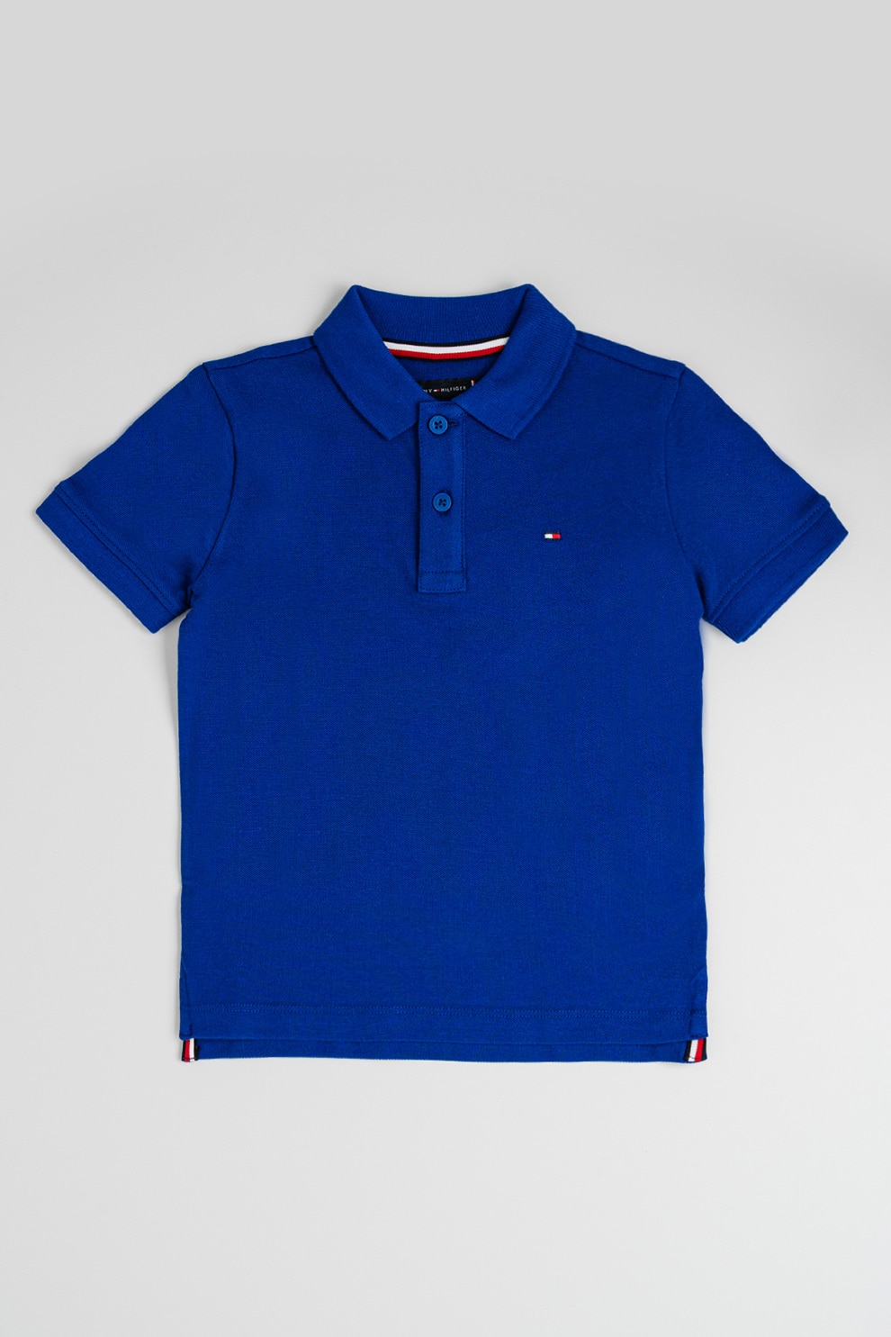 Tommy Hilfiger, Tricou polo din bumbac pique, Albastru royal, 164 CM