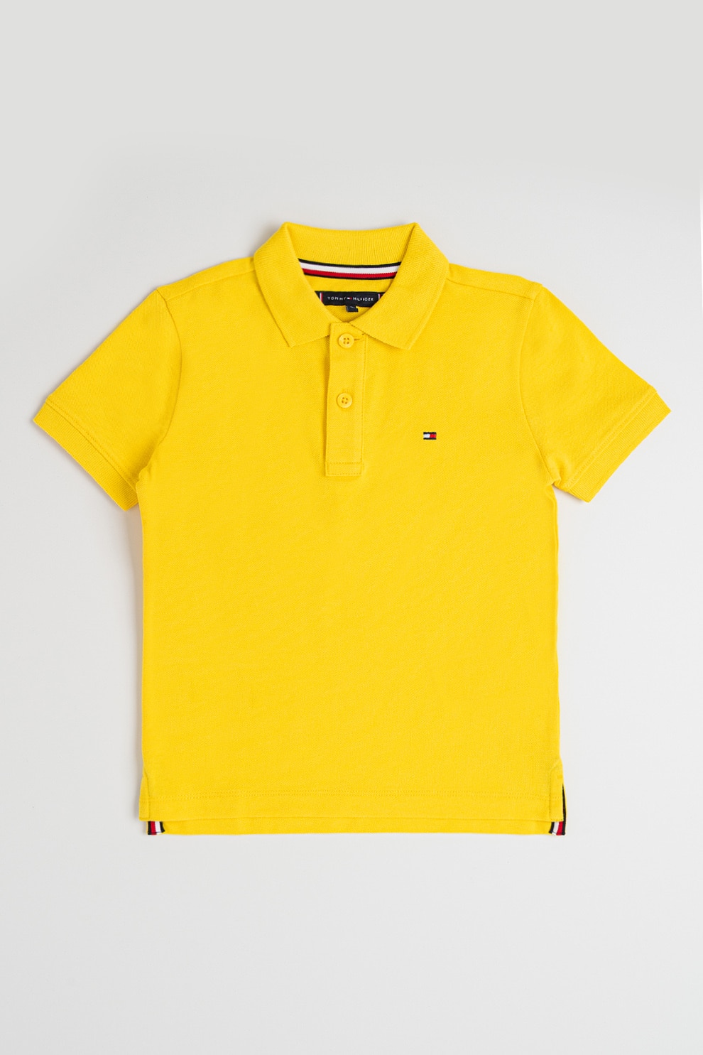 Tommy Hilfiger, Tricou polo din bumbac pique, Galben sofran, 170 CM