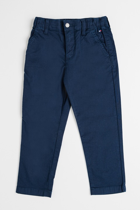 Tommy Hilfiger, Organikuspamut és lyocelltartalmú rugalmas derekú nadrág, Sötétkék, 116 CM