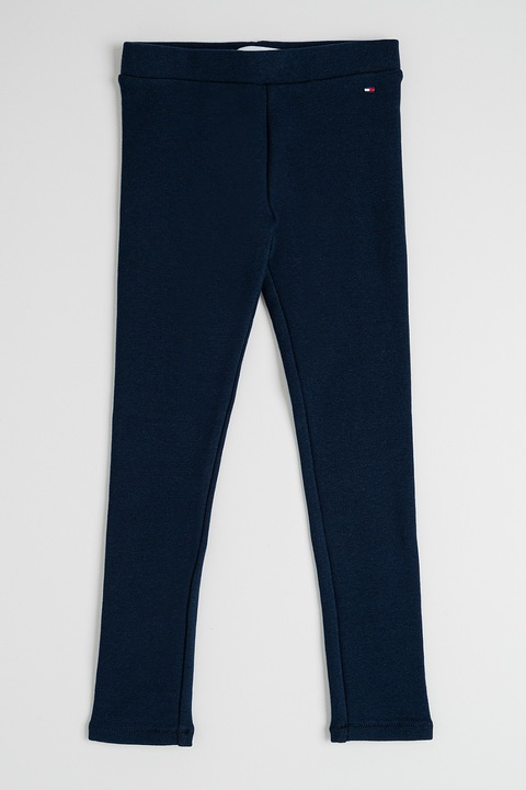 Tommy Hilfiger, Magas derekú leggings logóval, Sötétkék