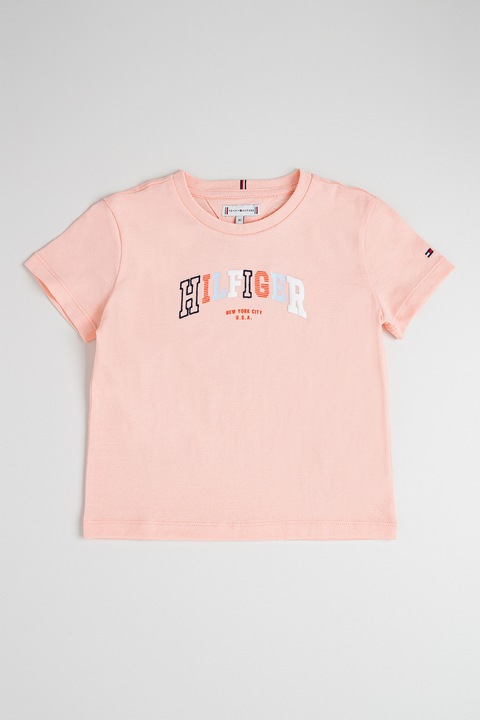 Tommy Hilfiger, Varsity Style logós póló, Pasztellrózsaszín