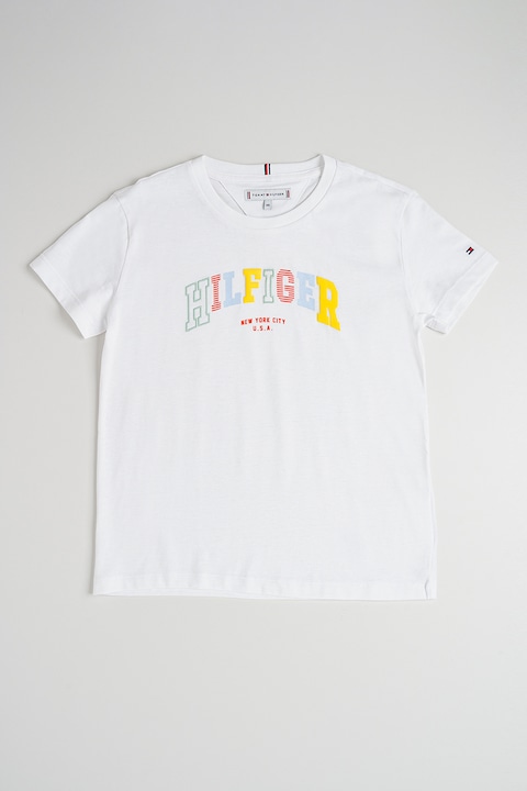 Tommy Hilfiger, Varsity Style logós póló, Sárga/Fehér/Kék