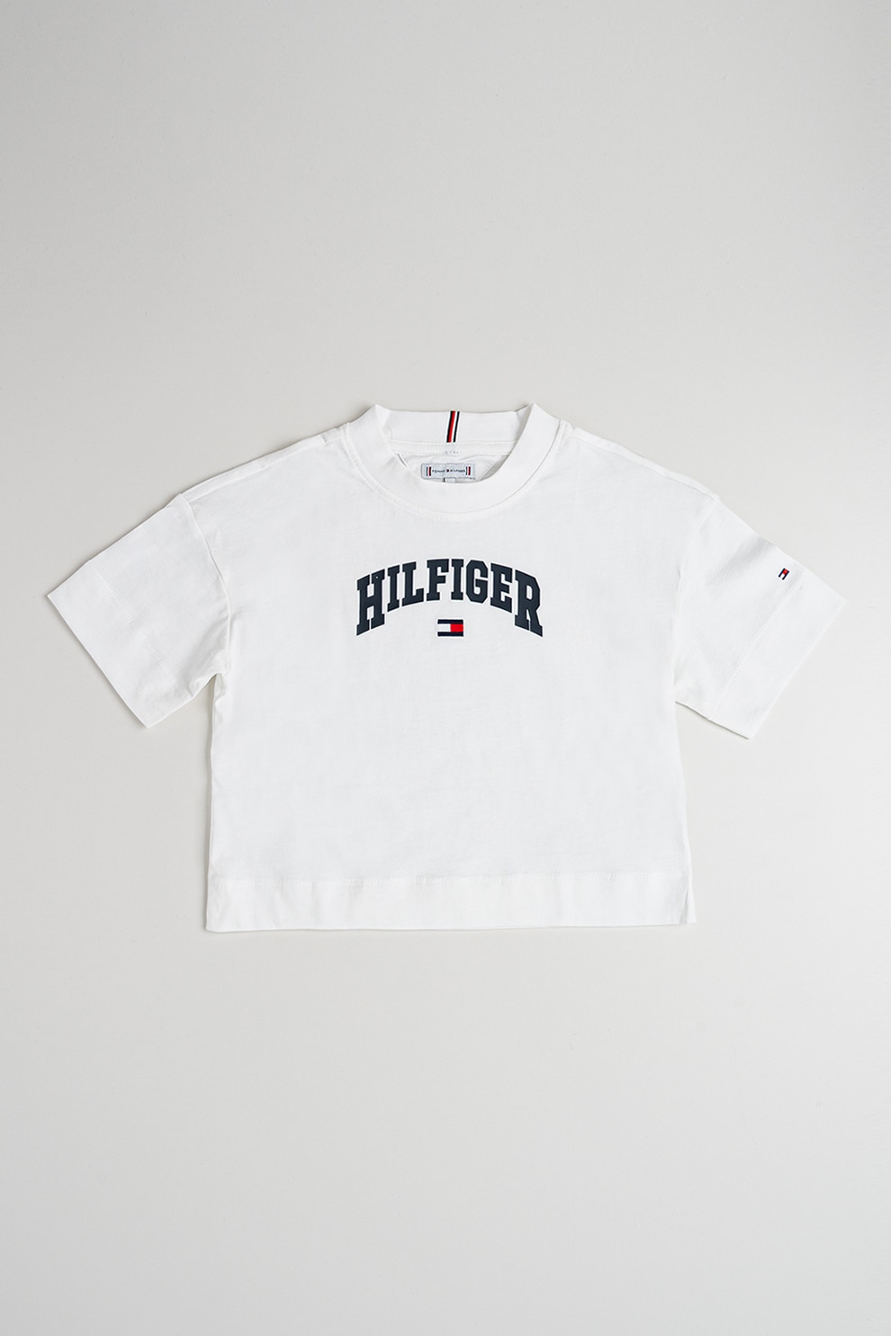 Tommy Hilfiger, Tricou cu imprimeu logo, Alb, Albastru ultramarin, 164 CM