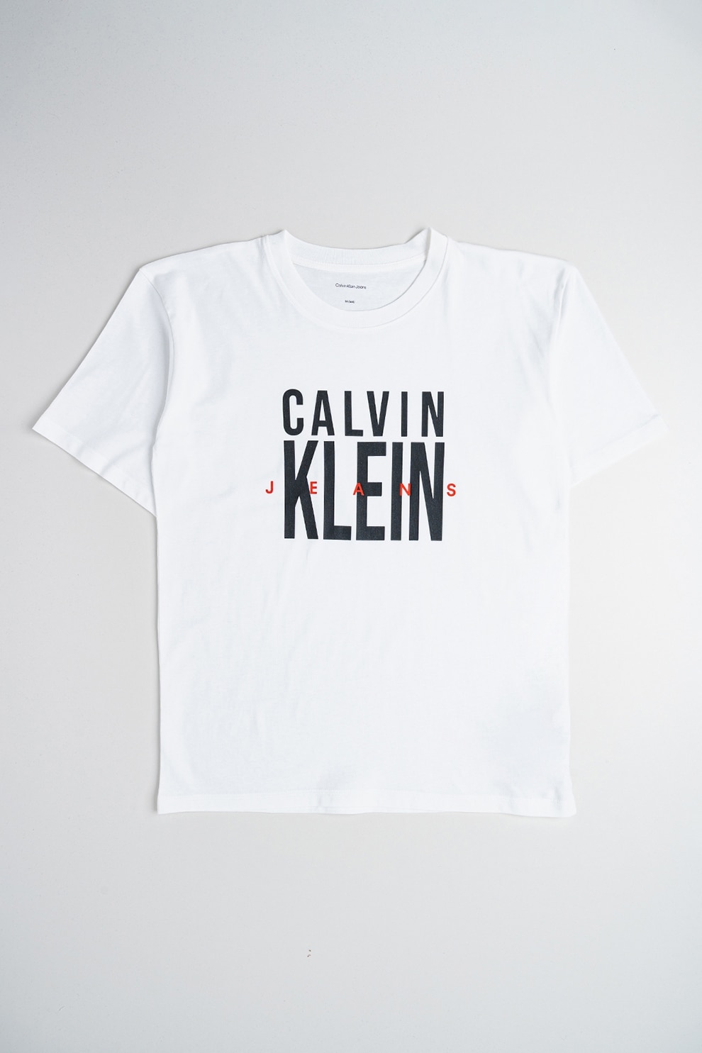 CALVIN KLEIN, Tricou de bumbac cu imprimeu logo, Rosu, Alb, Negru, 170 CM