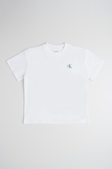 CALVIN KLEIN, Mintás póló, Fehér/Púderkék/Halványlila