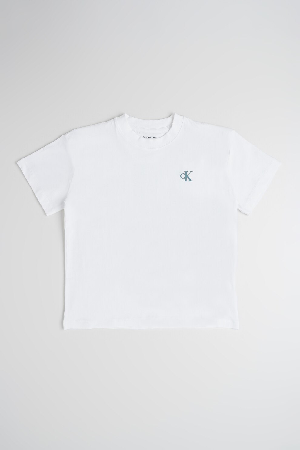 CALVIN KLEIN, Tricou cu imprimeu pe spate, Alb, Albastru prafuit, Lila, 152 CM