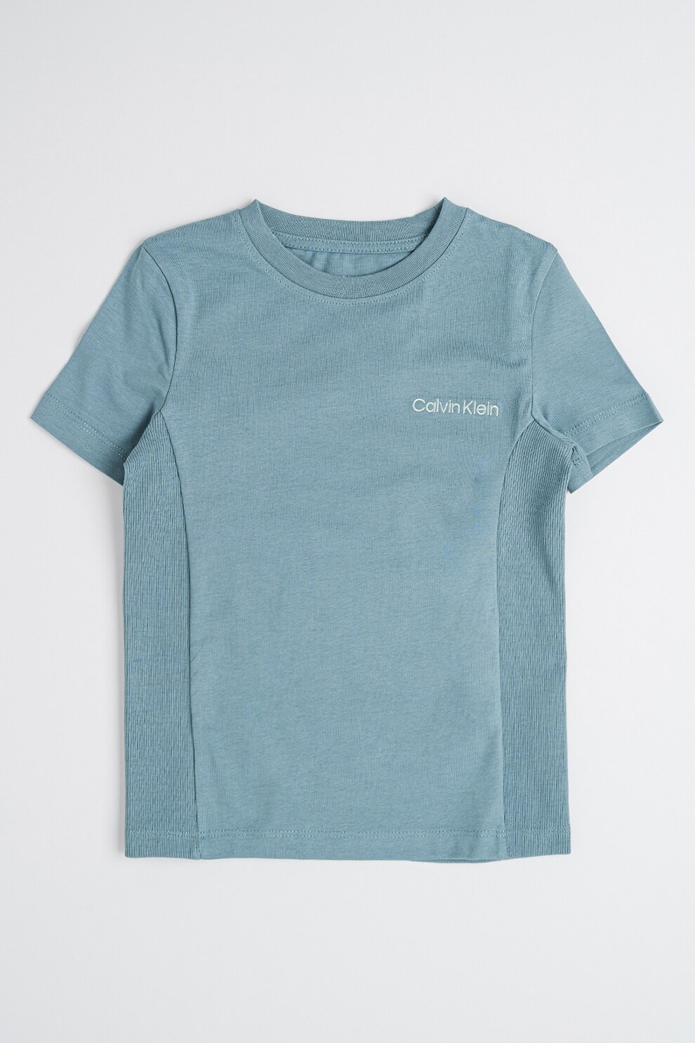 CALVIN KLEIN, Tricou de bumbac cu logo, Albastru prafuit, 164 CM