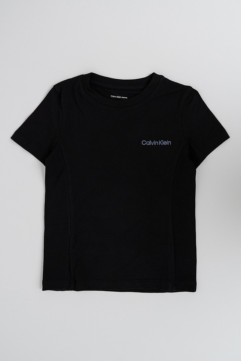 CALVIN KLEIN, Pamutpóló logós részlettel, Fekete