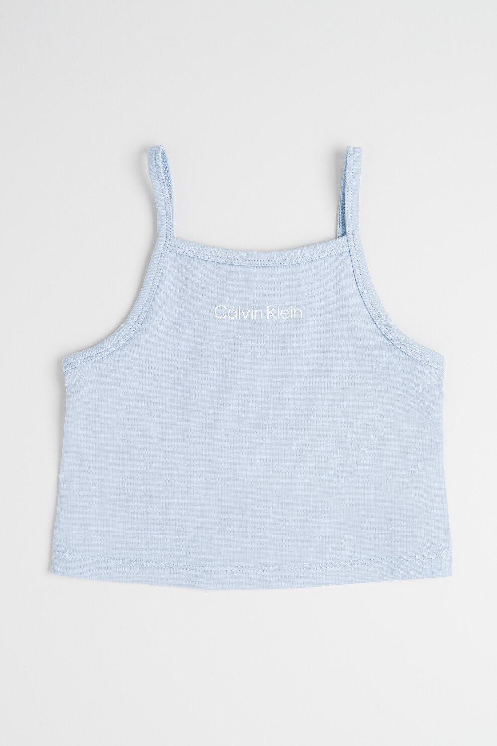 CALVIN KLEIN, Top cu decolteu patrat, Albastru deschis, 164 CM