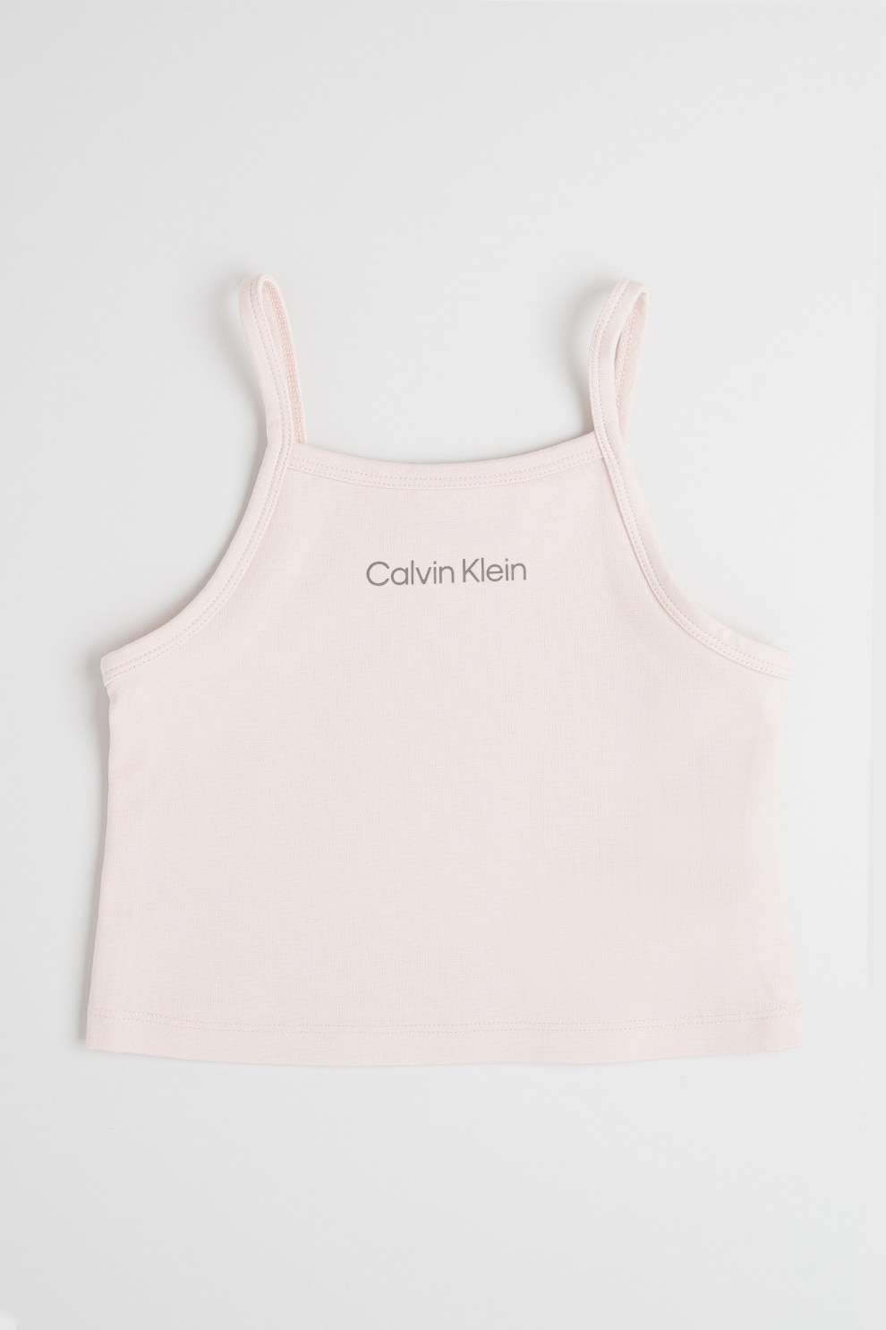 CALVIN KLEIN, Top cu decolteu patrat, Roz pal, Gri inchis, 164 CM