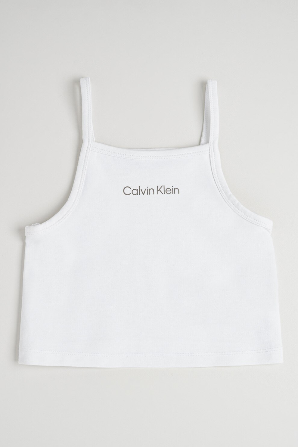 CALVIN KLEIN, Top cu decolteu patrat, Alb optic, 164 CM