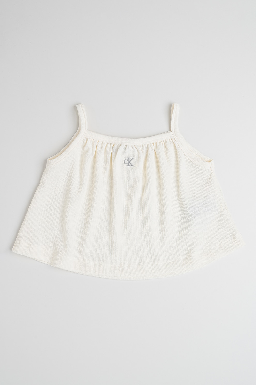 CALVIN KLEIN, Top texturat vaporos, Alb murdar, 164 CM