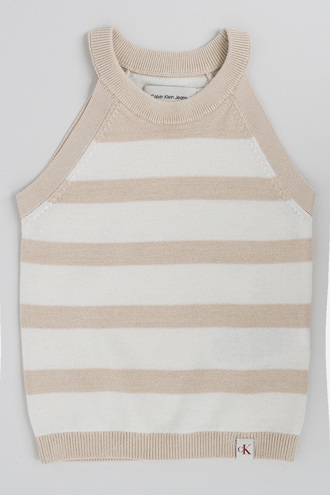 CALVIN KLEIN, Finomkötött top, Csontszín/Bézs